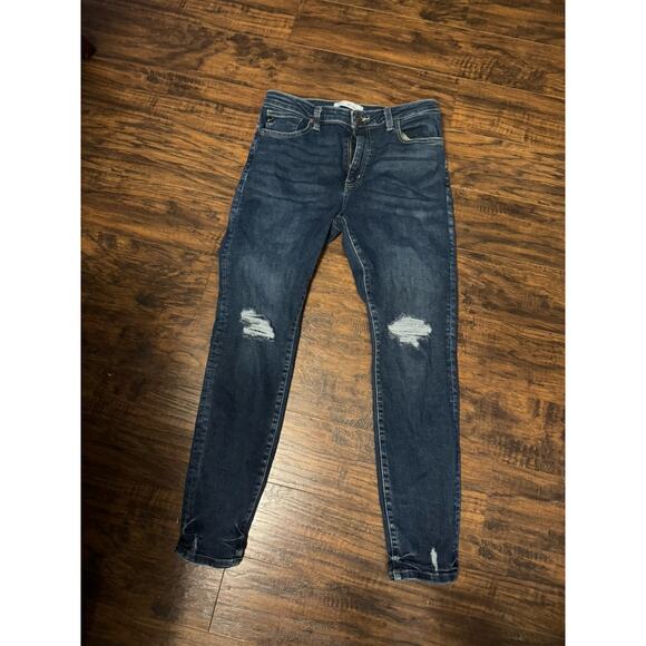 KanCan Jeans Size 11/29 High Rise Skinny Stretch Medium Wash Distressed - Picture 1 of 8